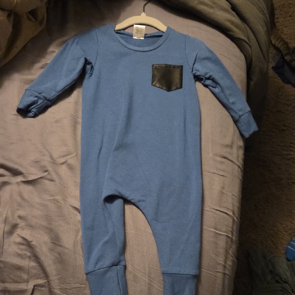 Posh And Cozy Blue and Black Footies One Piece Comfortable Classic Design
